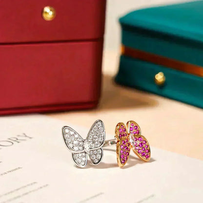 [⭐Mirelle]TWIN BUTTERFLY DIAMOND RING