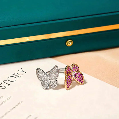 [⭐Mirelle]TWIN BUTTERFLY DIAMOND RING
