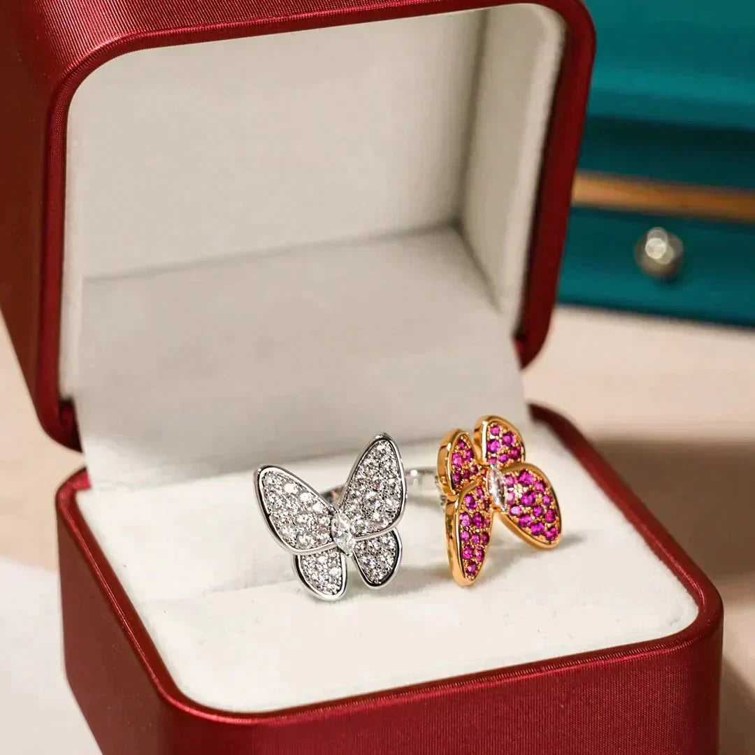 [⭐Mirelle]TWIN BUTTERFLY DIAMOND RING