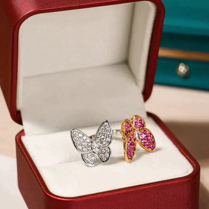 [⭐Mirelle]TWIN BUTTERFLY DIAMOND RING