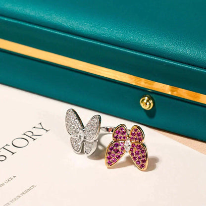 [⭐Mirelle]TWIN BUTTERFLY DIAMOND RING
