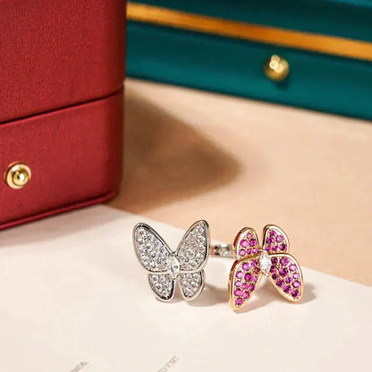 [⭐Mirelle]TWIN BUTTERFLY DIAMOND RING