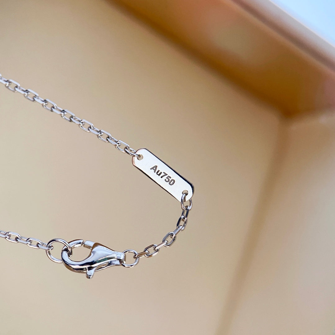 [⭐Mirelle]CLOVER DIAMOND NECKLACE SILVER