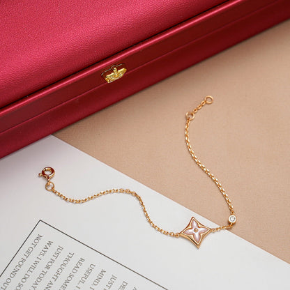 [⭐Mirelle]STAR 1 DIAMOND PINK GOLD BRACELET