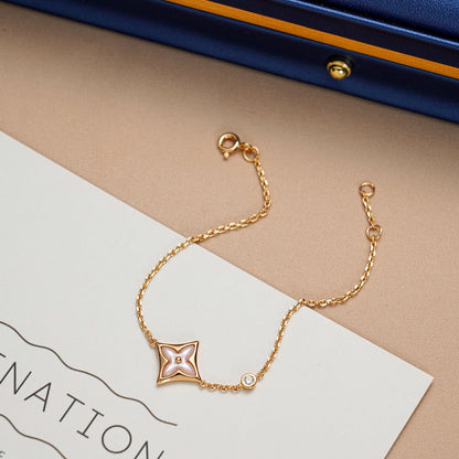 [⭐Mirelle]STAR 1 DIAMOND PINK GOLD BRACELET