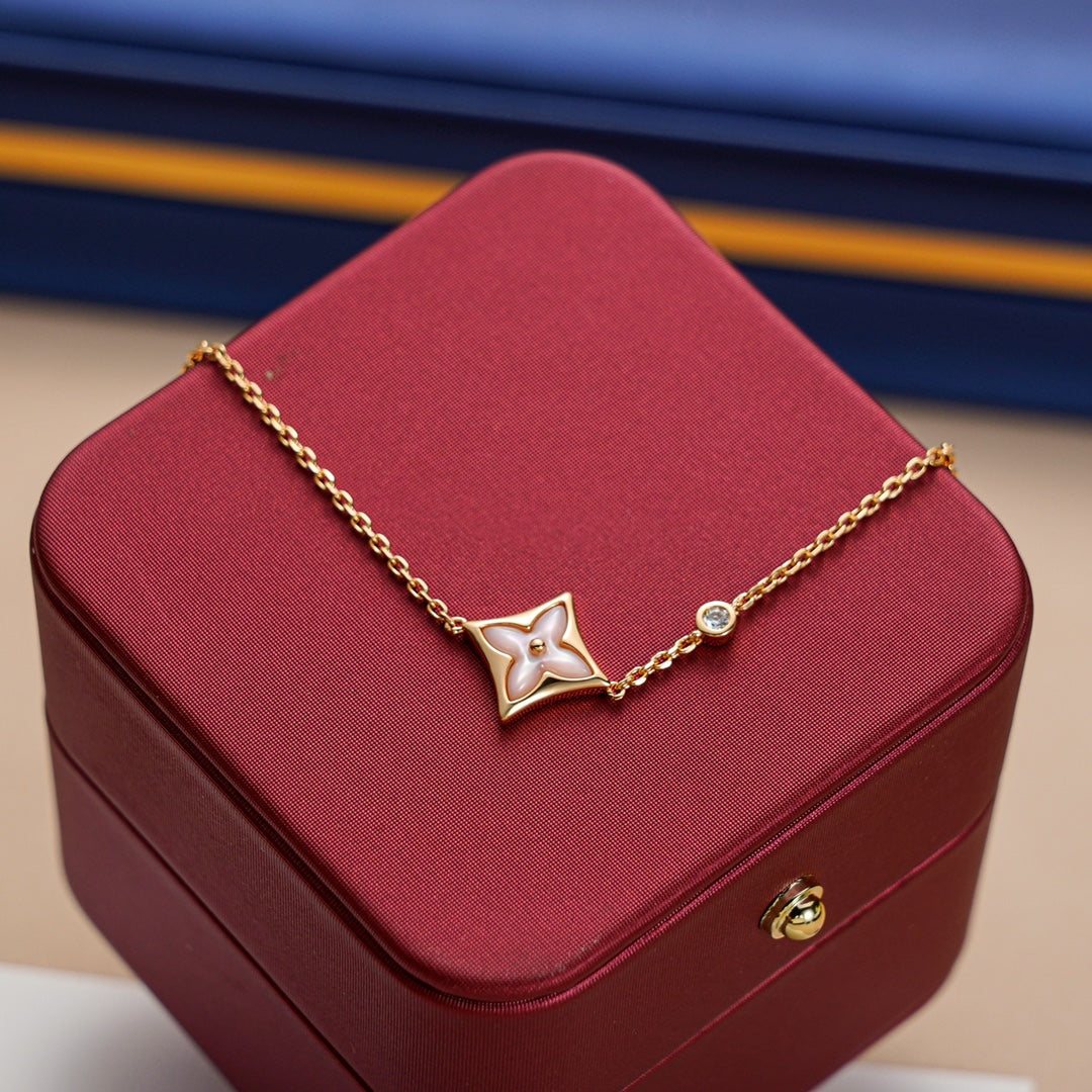 [⭐Mirelle]STAR 1 DIAMOND PINK GOLD BRACELET
