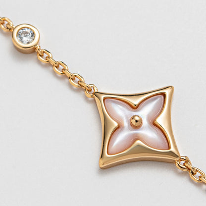 [⭐Mirelle]STAR 1 DIAMOND PINK GOLD BRACELET