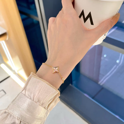 [⭐Mirelle]STAR 1 DIAMOND PINK GOLD BRACELET