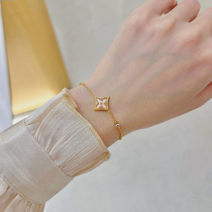 [⭐Mirelle]STAR 1 DIAMOND PINK GOLD BRACELET