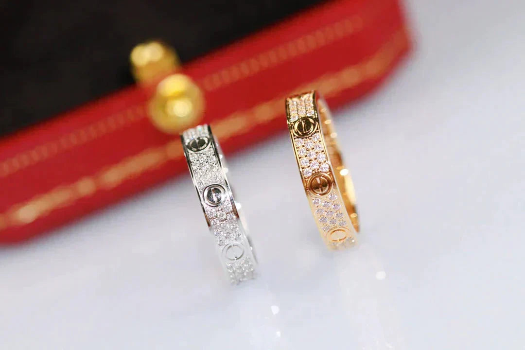 [⭐Mirelle]LOVE RING 3.6MM DIAMOND PAVED