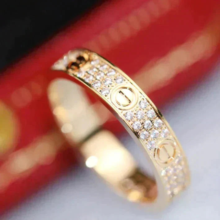 [⭐Mirelle]LOVE RING 3.6MM DIAMOND PAVED