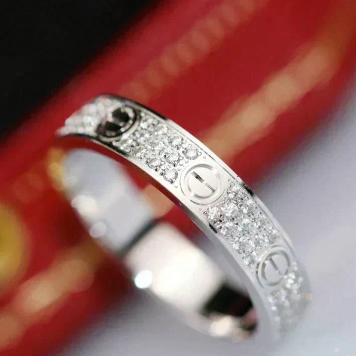 [⭐Mirelle]LOVE RING 3.6MM DIAMOND PAVED