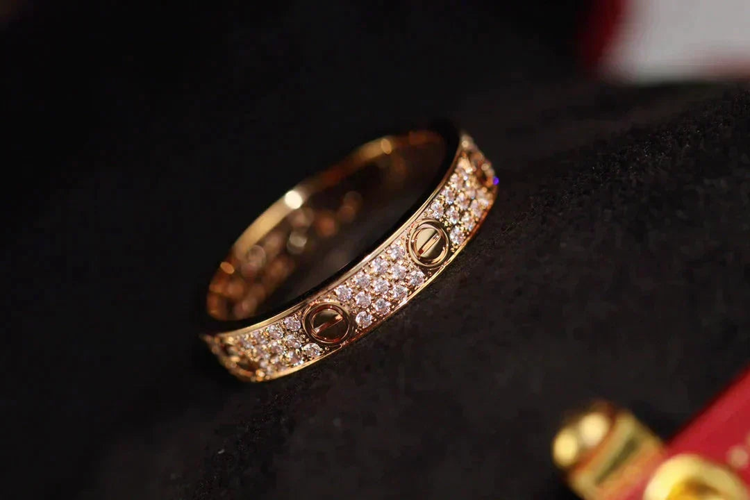 [⭐Mirelle]LOVE RING 3.6MM DIAMOND PAVED