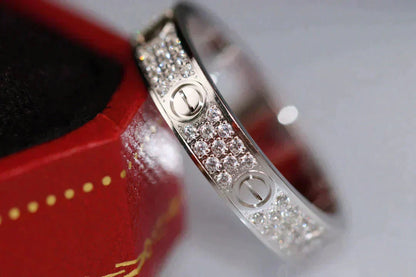 [⭐Mirelle]LOVE RING 3.6MM DIAMOND PAVED