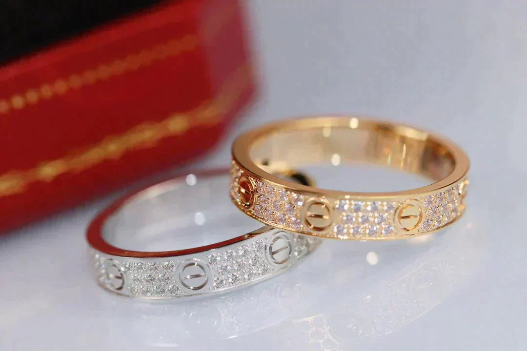 [⭐Mirelle]LOVE RING 3.6MM DIAMOND PAVED