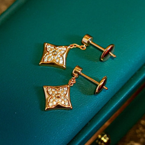 [⭐Mirelle]STAR DIAMONDS EARRINGS GOLD