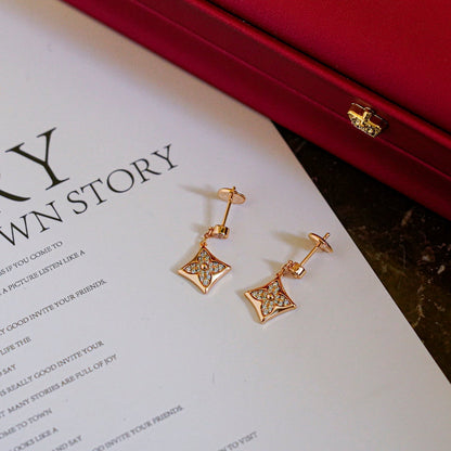 [⭐Mirelle]STAR DIAMONDS EARRINGS GOLD