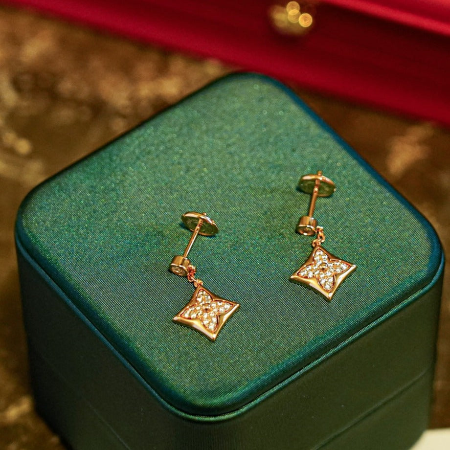 [⭐Mirelle]STAR DIAMONDS EARRINGS GOLD