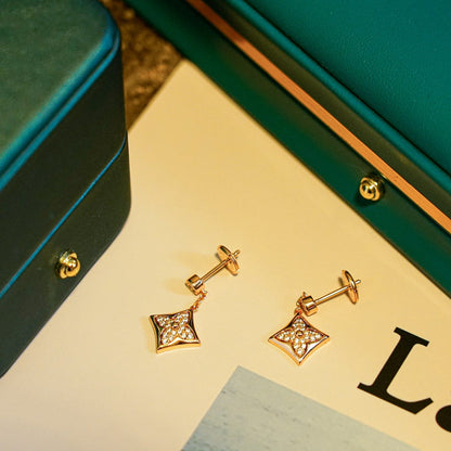 [⭐Mirelle]STAR DIAMONDS EARRINGS GOLD