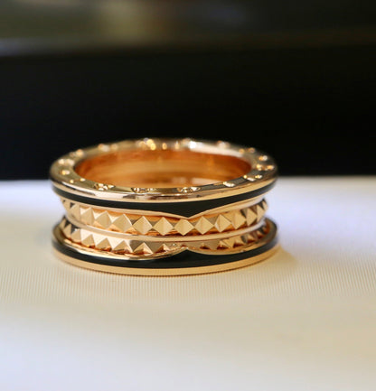 [⭐Mirelle]ZERO 1 PINK GOLD BLACK CERAMIC RING