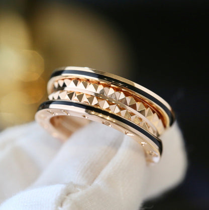 [⭐Mirelle]ZERO 1 PINK GOLD BLACK CERAMIC RING
