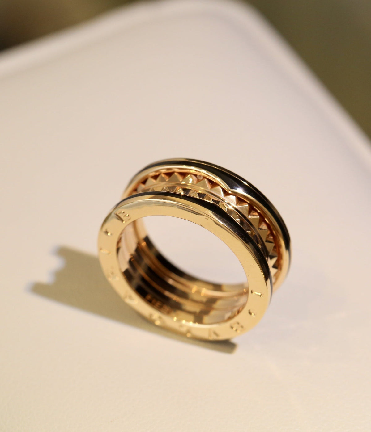 [⭐Mirelle]ZERO 1 PINK GOLD BLACK CERAMIC RING