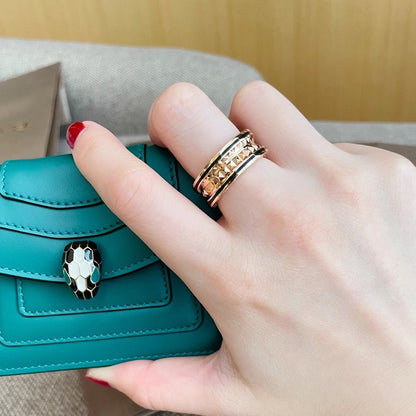 [⭐Mirelle]ZERO 1 PINK GOLD BLACK CERAMIC RING