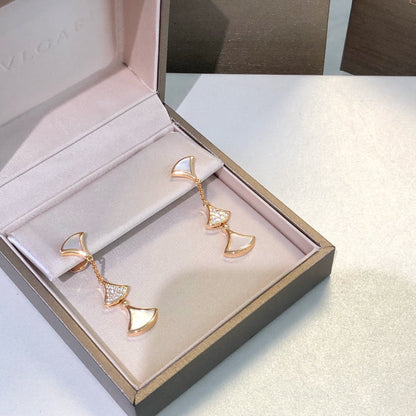 [⭐Mirelle]DREAM EARRINGS 3 MOTIFS DIAMOND MOP PINK GOLD