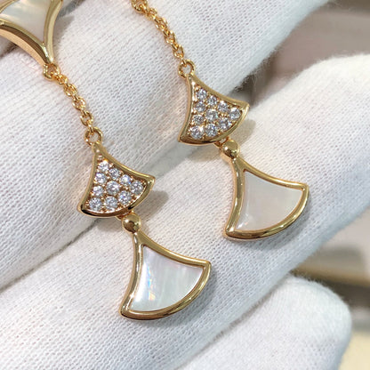 [⭐Mirelle]DREAM EARRINGS 3 MOTIFS DIAMOND MOP PINK GOLD