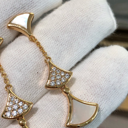 [⭐Mirelle]DREAM EARRINGS 3 MOTIFS DIAMOND MOP PINK GOLD