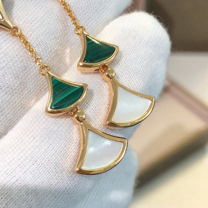 [⭐Mirelle]DREAM EARRINGS 3 MOTIFS MALACHITE MOP PINK GOLD