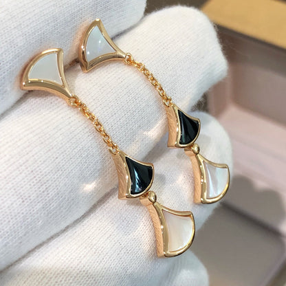 [⭐Mirelle]DREAM EARRINGS 3 MOTIFS ONYX MOP PINK GOLD
