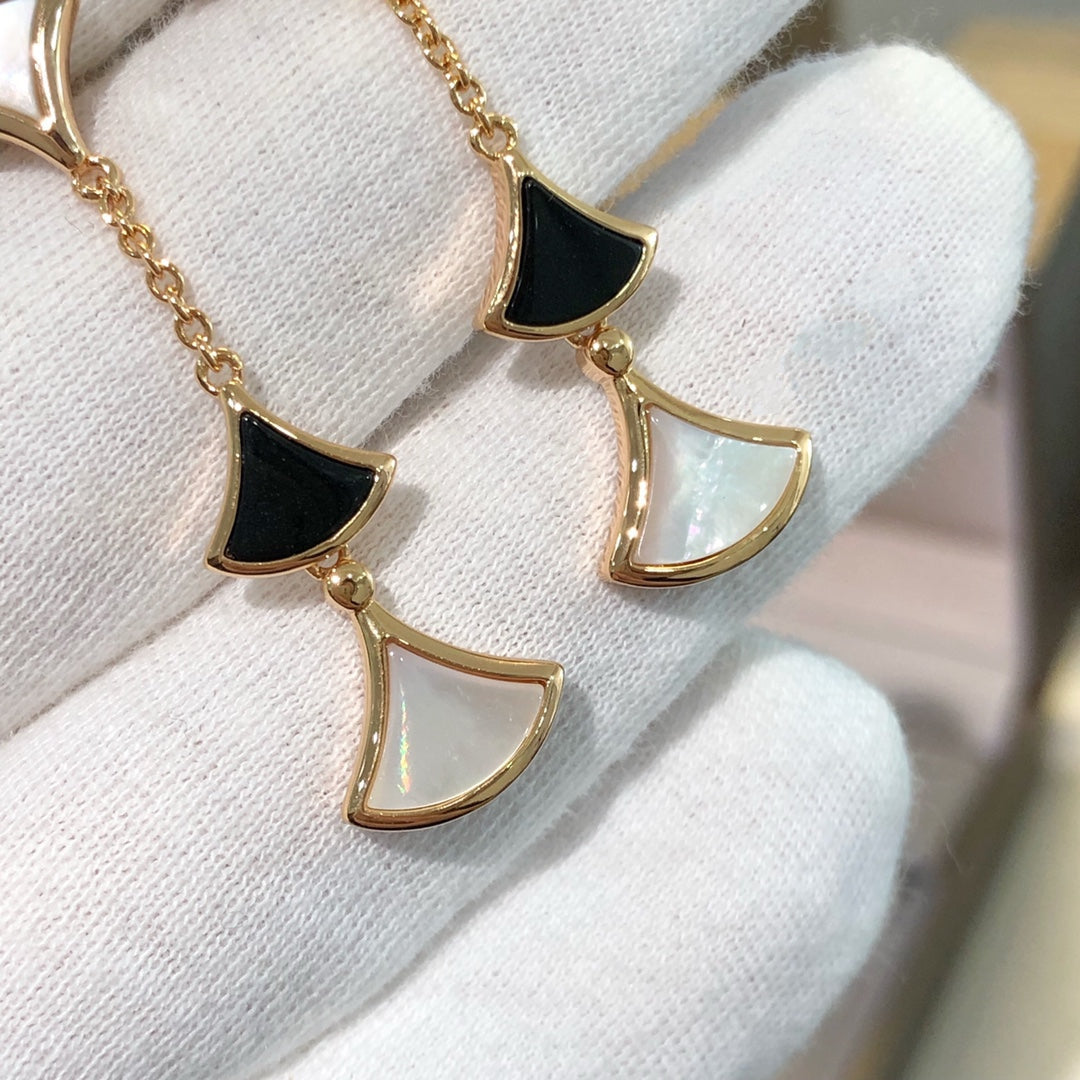 [⭐Mirelle]DREAM EARRINGS 3 MOTIFS ONYX MOP PINK GOLD