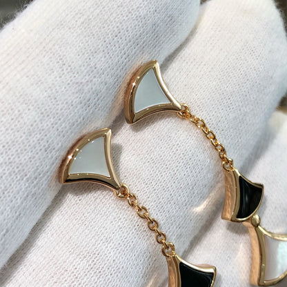 [⭐Mirelle]DREAM EARRINGS 3 MOTIFS ONYX MOP PINK GOLD