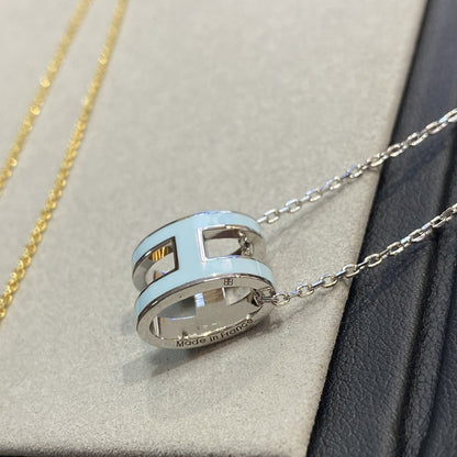 [⭐Mirelle]POP H LIGHT BLUE NECKLACE