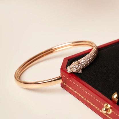 [⭐Mirelle]PANTHERE HALF DIAMOND OPEN BRACELET