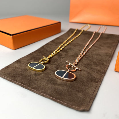 [⭐Mirelle]CHAINE VERSO BLACK CERAMIC NECKLACE