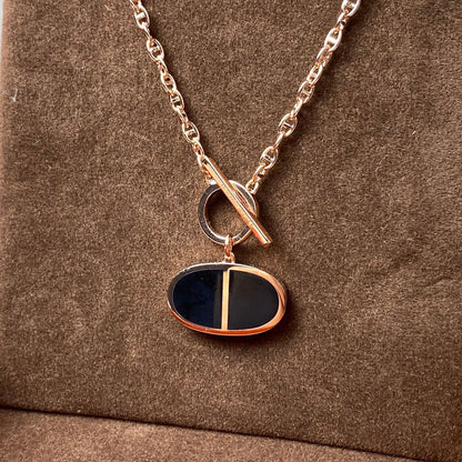 [⭐Mirelle]CHAINE VERSO BLACK CERAMIC NECKLACE