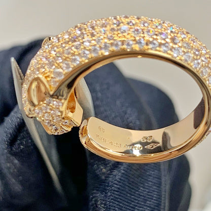 [⭐Mirelle]PANTHERE PINK GOLD DIAMOND RING