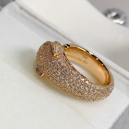 [⭐Mirelle]PANTHERE PINK GOLD DIAMOND RING