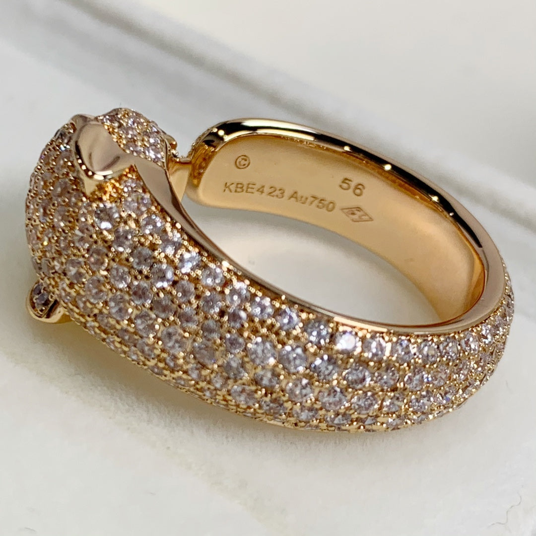 [⭐Mirelle]PANTHERE PINK GOLD DIAMOND RING