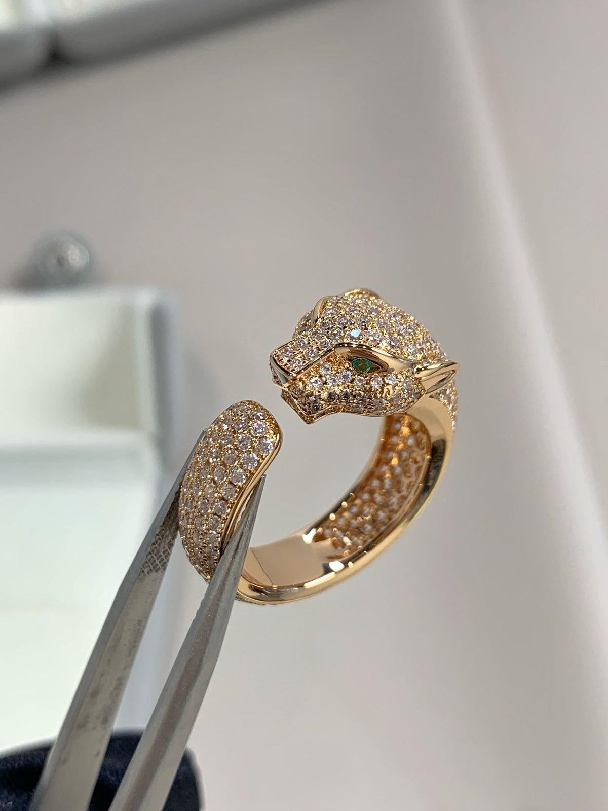 [⭐Mirelle]PANTHERE PINK GOLD DIAMOND RING
