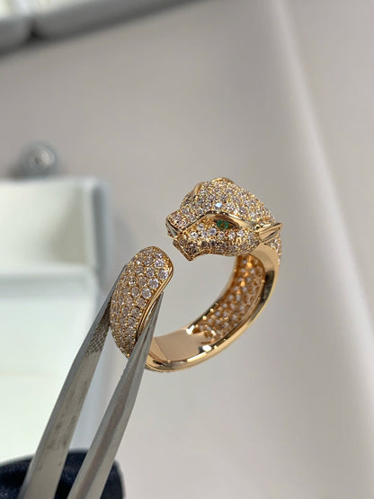 [⭐Mirelle]PANTHERE PINK GOLD DIAMOND RING