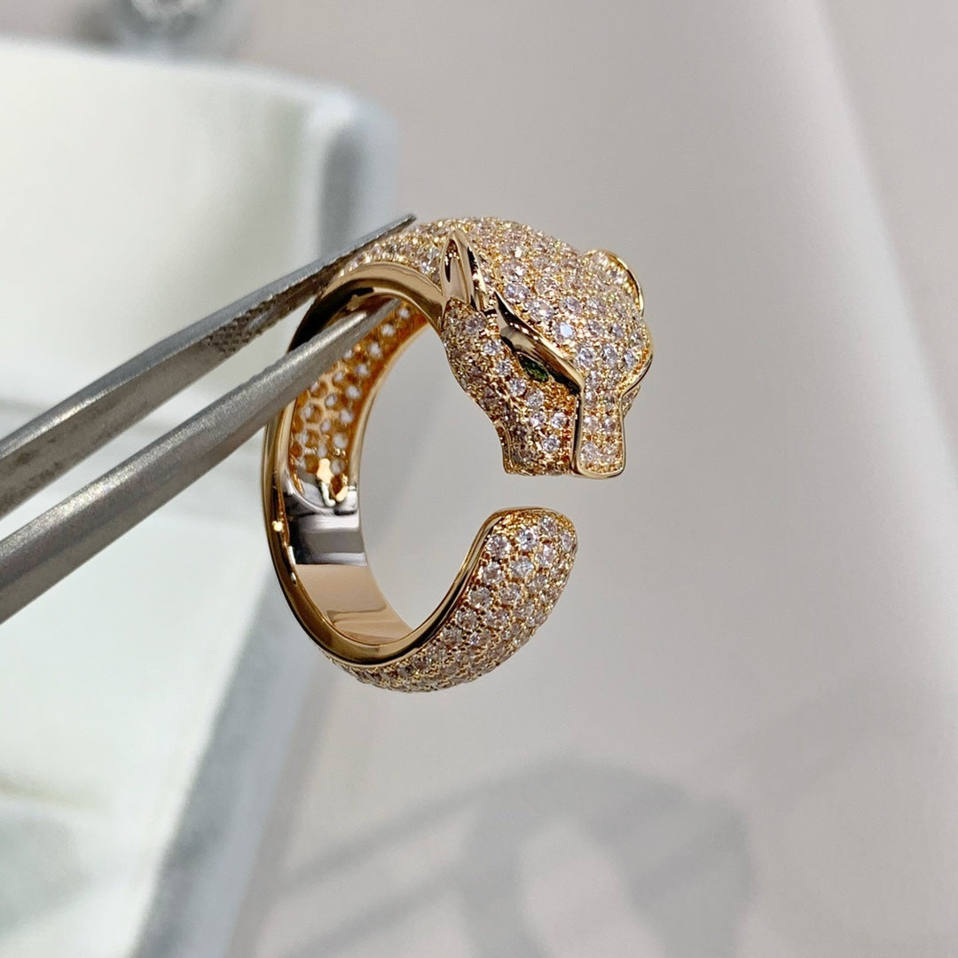 [⭐Mirelle]PANTHERE PINK GOLD DIAMOND RING
