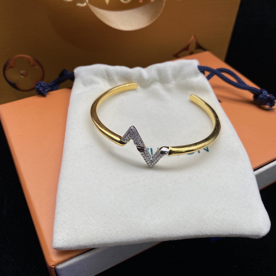 [⭐Mirelle]VOLTE UPSITE DOWN DIAMOND GOLD OPEN BRACELET