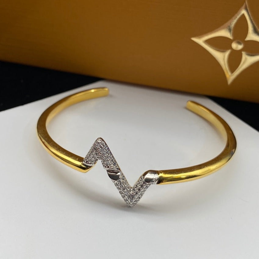 [⭐Mirelle]VOLTE UPSITE DOWN DIAMOND GOLD OPEN BRACELET