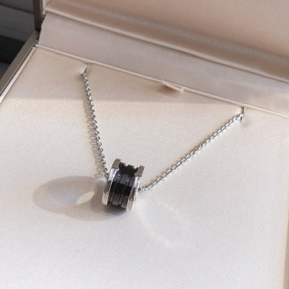 [⭐Mirelle]ZERO 1 BLACK CERAMIC SILVER NECKLACE