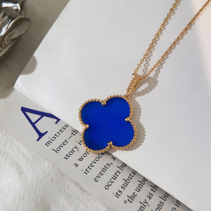 [⭐Mirelle]CLOVER 25MM NECKLACE TURQUOISE ROSE GOLD