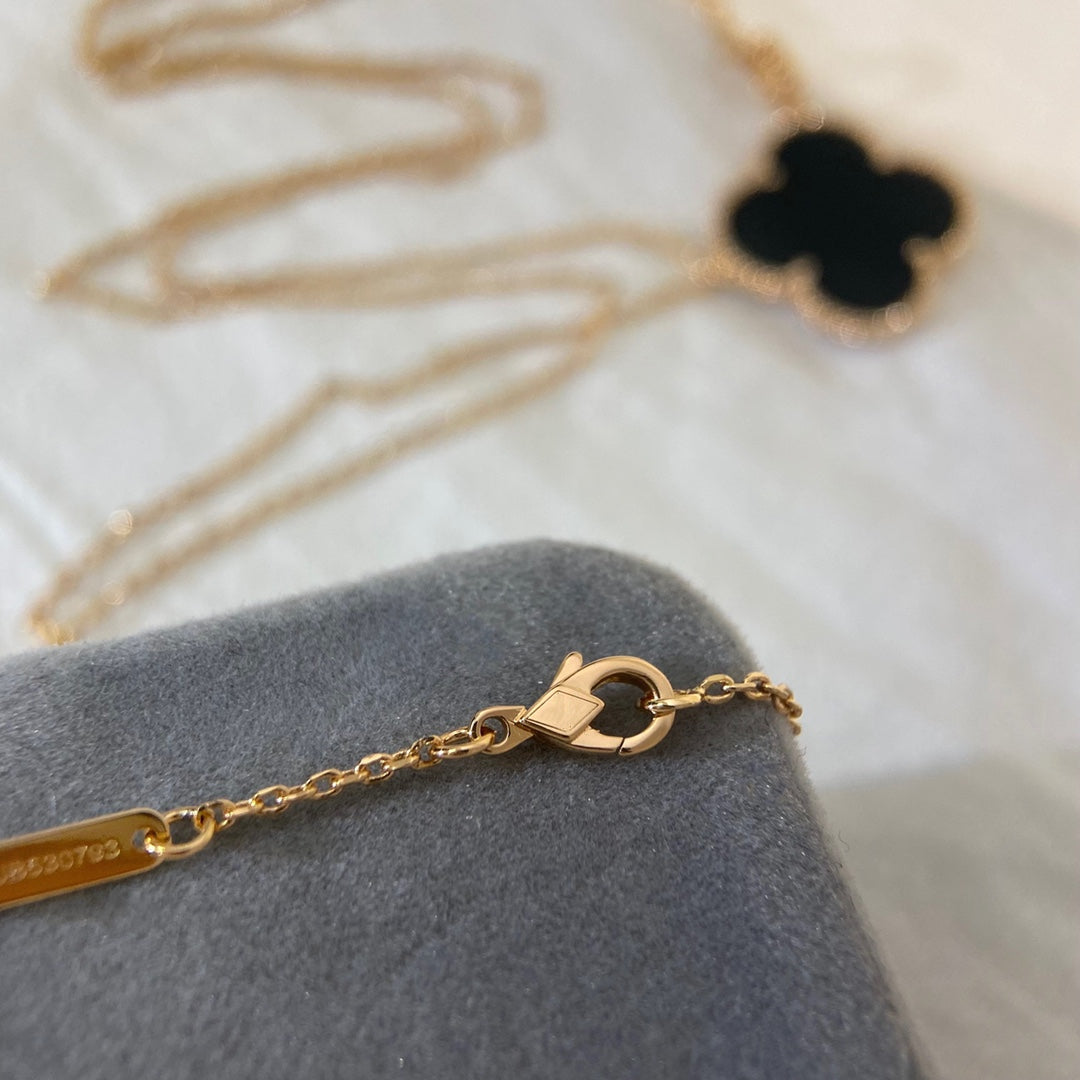 [⭐Mirelle]CLOVER 25MM NECKLACE GOLD ONYX