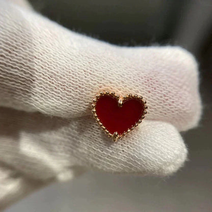 [⭐Mirelle]HEART CARNELIAN STUD EARRINGS